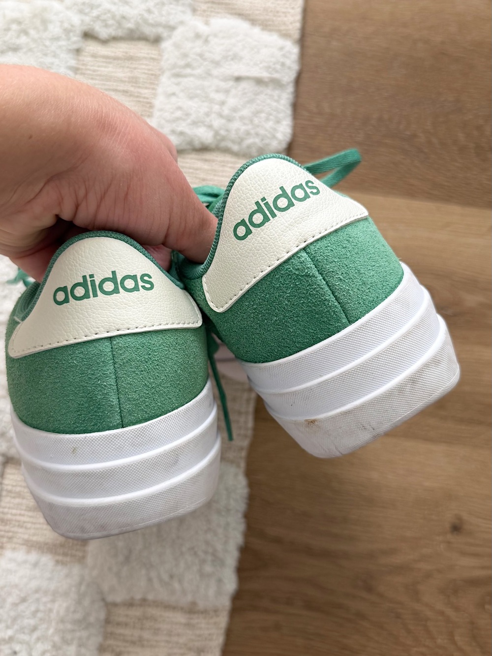 Adidas VL Court Bold Platform Sneaker in Green/Pink Colorway - Picture 6 of 9